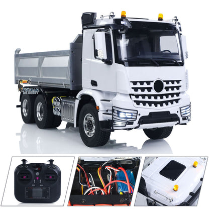 MD 1/14 6*6 Metal RC Hydraulic Dumper Truck 3348 2025Type 6WD Radio Controlled Tipper Lorry Car Model Metal Chassis 2Speed Gearbox Light Sound ESC Motor