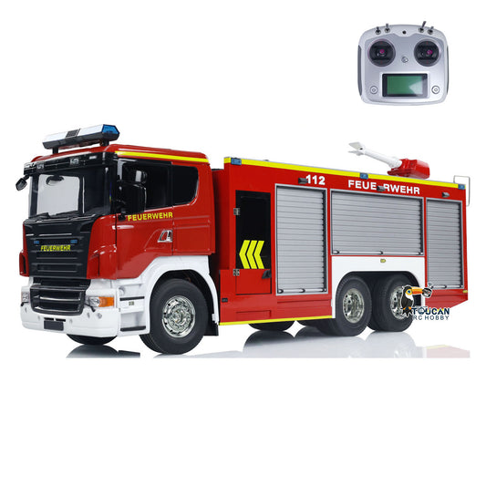 IN STOCK 1/14 6x4 Metal RC Fire Vehicles PS004 Remote Control Extinguisher Truck Sprinkler Car RTR Hobby Model Lights Sounds I6S Radio System ESC Servo Motor
