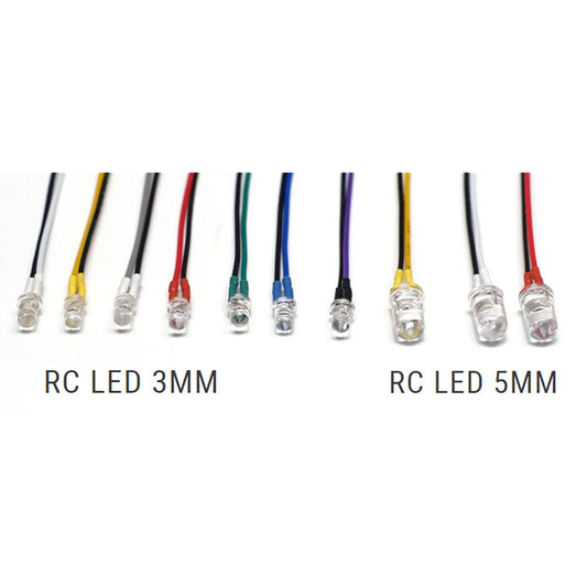 3mm Plastic LED Light Warning Lamp Bead 2.3V-3V for DIY TAMIYA 1/14 RC Tractor Truck Loader Crawler Off Road Car Model Toys Part