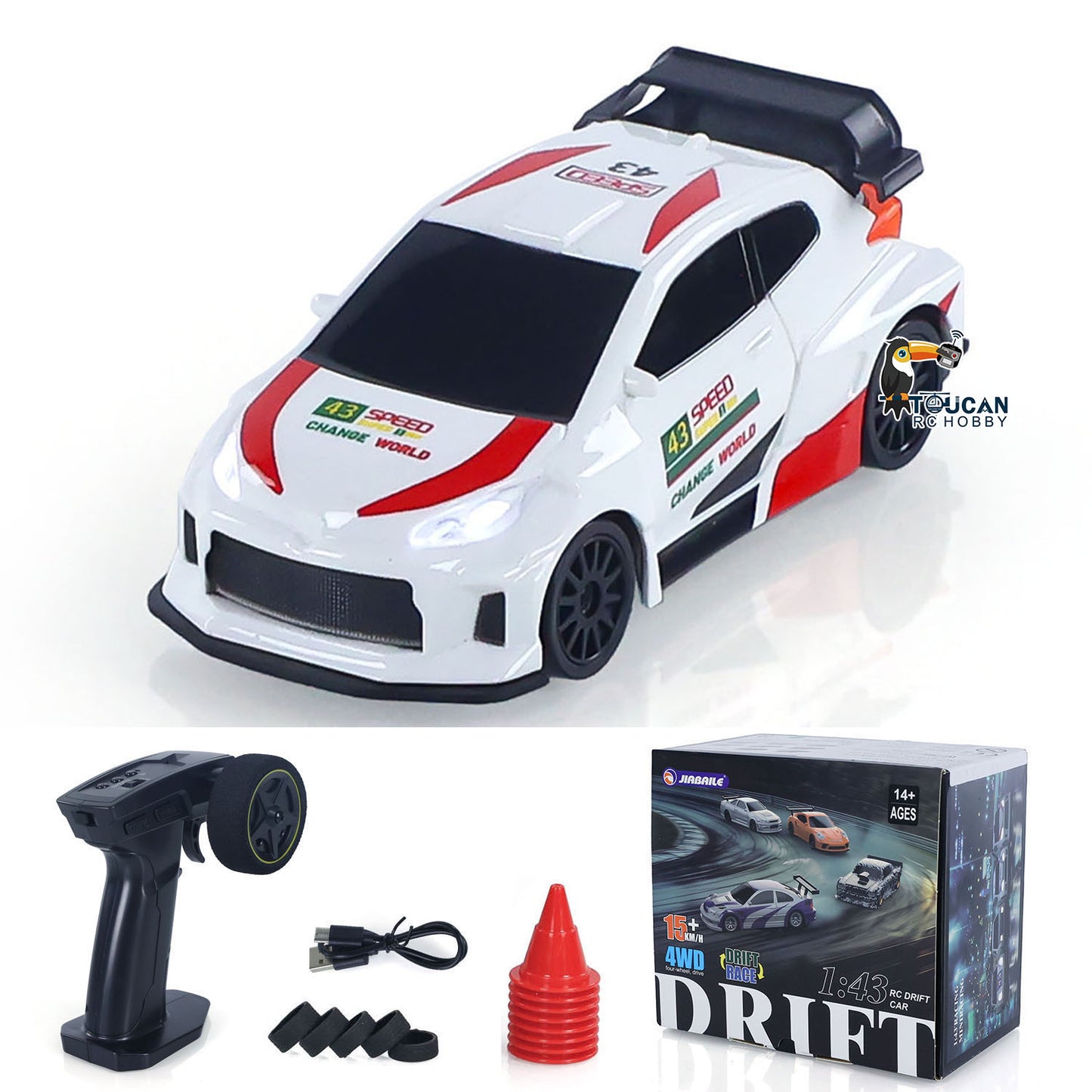 1/43 High Speed 2.4G Radio Controlled Racing Car RC Drift Vehicle 4WD RTR Mini Model Car Battery for Children