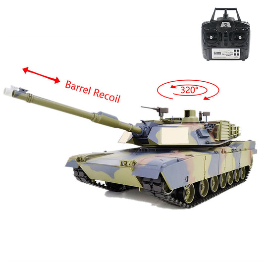 2.4G Henglong 1/16 7.0 Mainboard Plastic M1A2 Abrams RTR RC Tank 3918 Barrel Recoil BB IR Battery Smoke Radio 320 Degree Turret