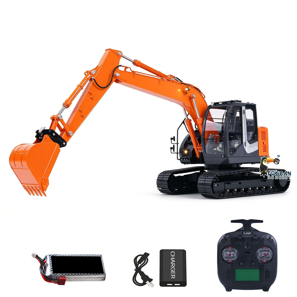 In Stock SFrog 1/14 Hydraulic RC Excavator ZX135US LITE - Metal PNP RTR