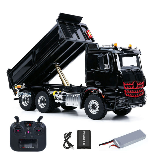 6X6 Metal Chassis 3348 RC Hydraulic Dumper 1/14 Radio Controlled Tipper NO Lock Light Sound Radio Battery Construction Truck RTR