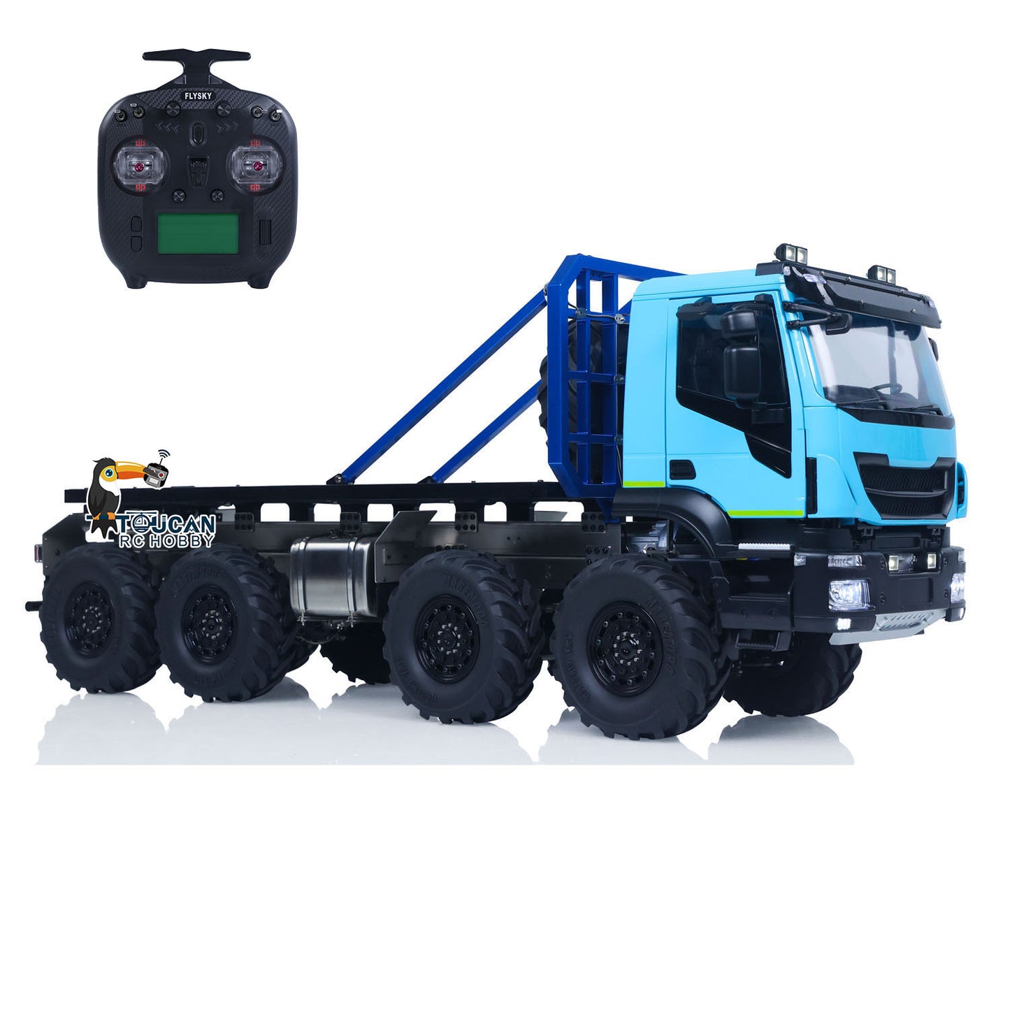 1/14 8x8 RC Rock Crawler Car Climbing Vehicle Remote Control Flatbed Truck DIY Car Model Light Sound System Servo ESC