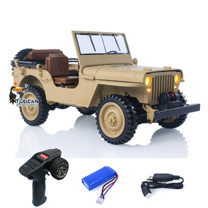HG 1/14 4x4 Electric Military Truck HG4 58 Convertible Off Road Combat Vehicle Remote Control Car 2Speed Light Sound Motor Model