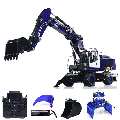 Metal 1/14 R946 Wheeled Hydraulic RC Excavator Remote Controlled Digger Simulation DIY Model Grab Ripper FlySky PL18EV