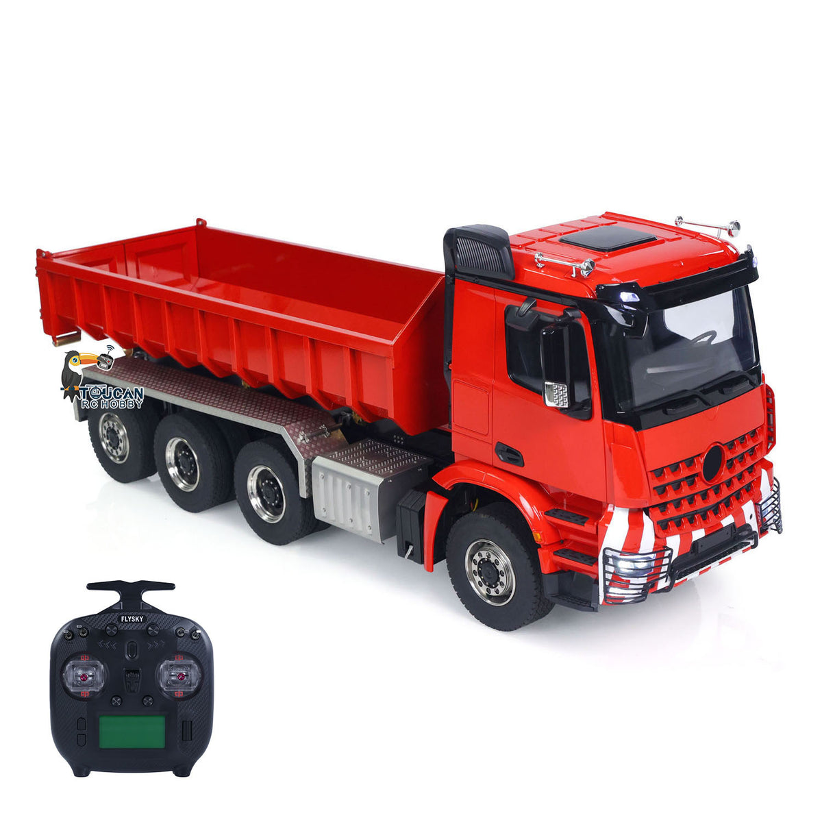 TOUCAN RC HOBBY LXY 1/14 8x8 RC Hydraulic Roll On Off Full Dump Truck Remote Control Dumper Car Simulation Model PNP Version Light Sound System