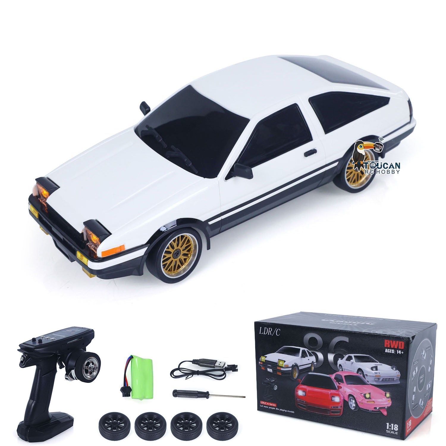 In Stock LDRC LD1801 1/18 Scale RC Drift Car RWD AE86 Racing
