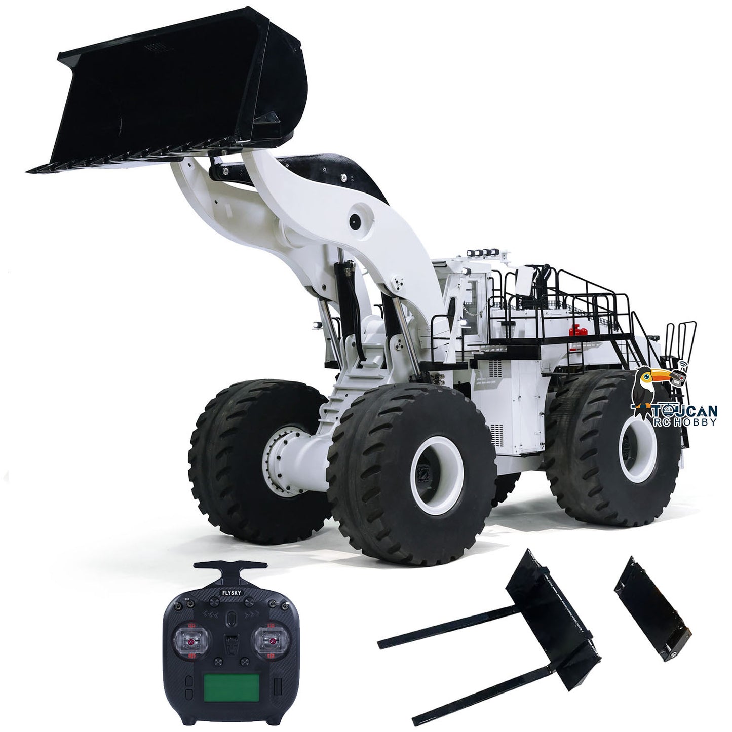 Toucan L2350 1/14 Metal RC Hydraulic Wheel Loader PNP/RTR Light & Sound Smoke System Manual Coupler Fork for Model Collectors