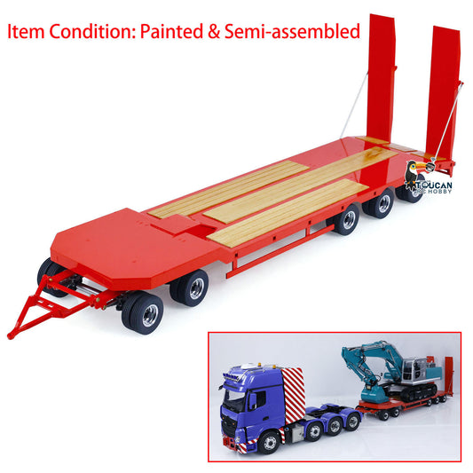 TOUCAN RC HOBBY LESU 1/14 Metal RC Flatbed Trailer Transport Vehicle for RC Tractor Truck Model Remote Control Construction Enthusiasts