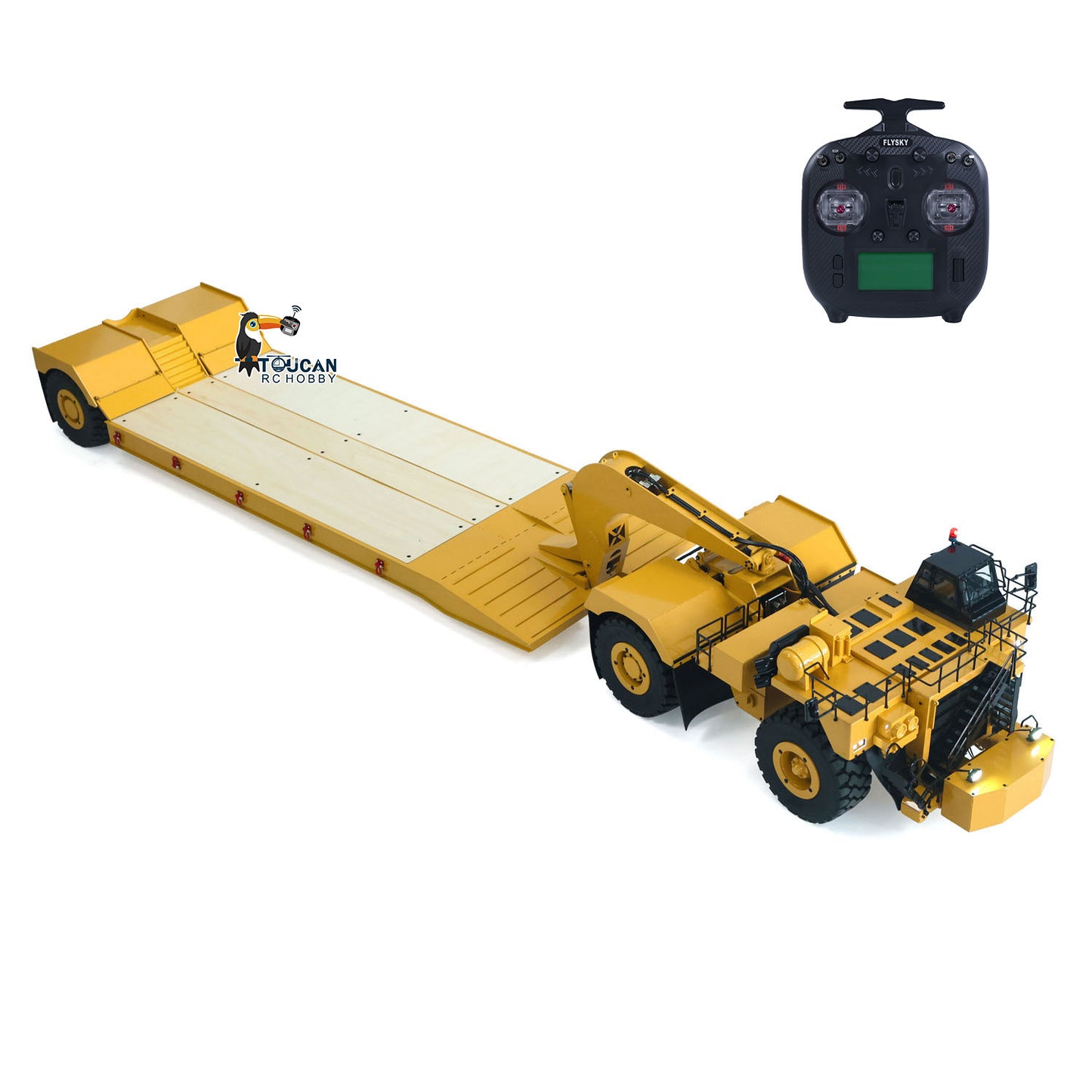 In Stock 1.8Meters Long! Metal 1/20 RC Heavy Duty Hydraulic Mining Trailer C739D PRO Gooseneck Car Remote Control Construction Vehicle