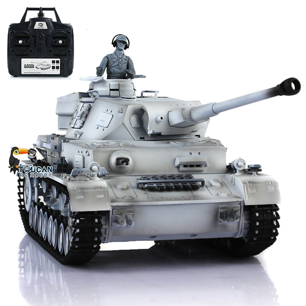2.4G Henglong 1/16 Scale RC Tank 3859 Plastic German Panzer IV F2 RTR 7.0 Tank w/ Smoking Gearbox BB Shooting Road Wheels Tracks
