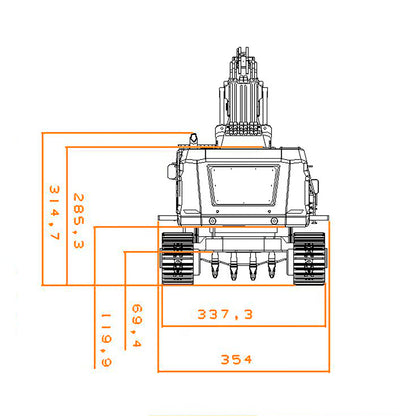 Toucan 395F 1/12 Metal RC Hydraulic Excavator RTR Dual Pump System 6CH Valve 2830 Brushless Drive Motors Smoke Sound Light for Hobby Collectors