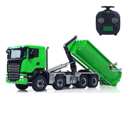 TOUCAN RC HOBBY LXY 1/14 Hydraulic RC Roll On Off Dump Truck 8x8 3Speed Gearbox Remote Control Full Tipper 770S Axle Locks Metal Shafts