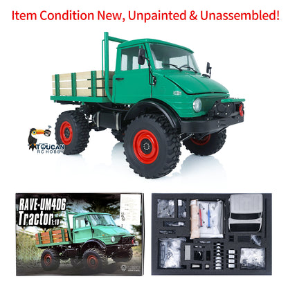 LESU RC Off-Road Truck Rubber Tyres Metal Carriage Wheel Hubs Battery Box for 1/10 Scale 4x4 U406 Remote Controlled Car