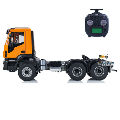 1/14 6x6 RC Tractor Radio Controlled Truck 2-speed Transmission Car Sounds Lights Metal Chassis Servo ESC Motor DIY