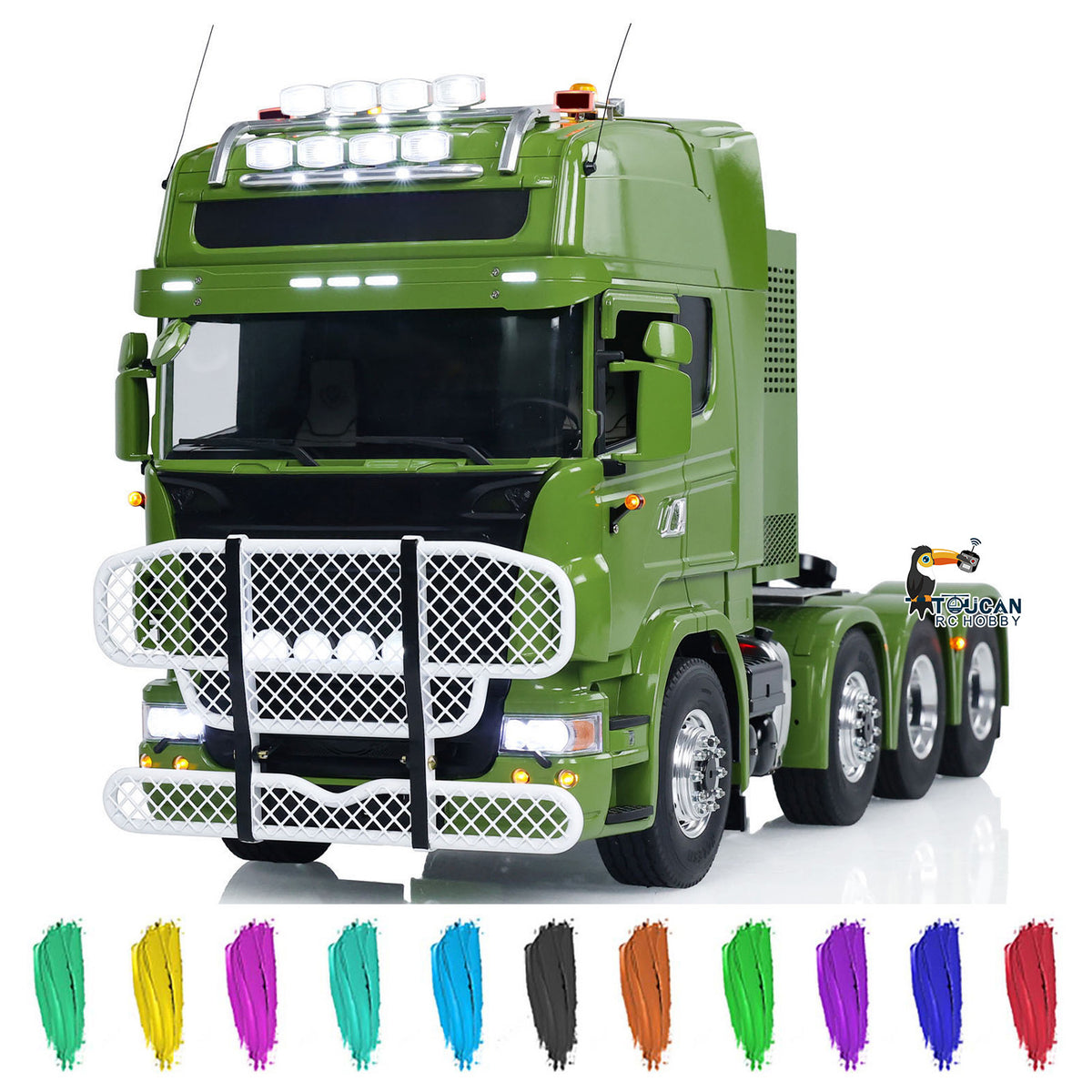 TOUCAN RC HOBBY LESU 1/14 8X8 RC Tractor Truck Metal Chassis Remote Control Trucks Light Sound