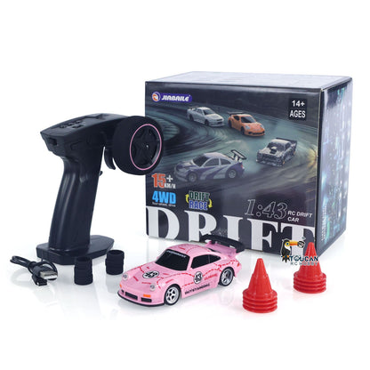 US Stock 1/43 2.4G Radio Control Drift Car Racing Vehicles High Speed 15KM/H 4WD Mini Car Model Battery Lights RTR Children Toys Gift