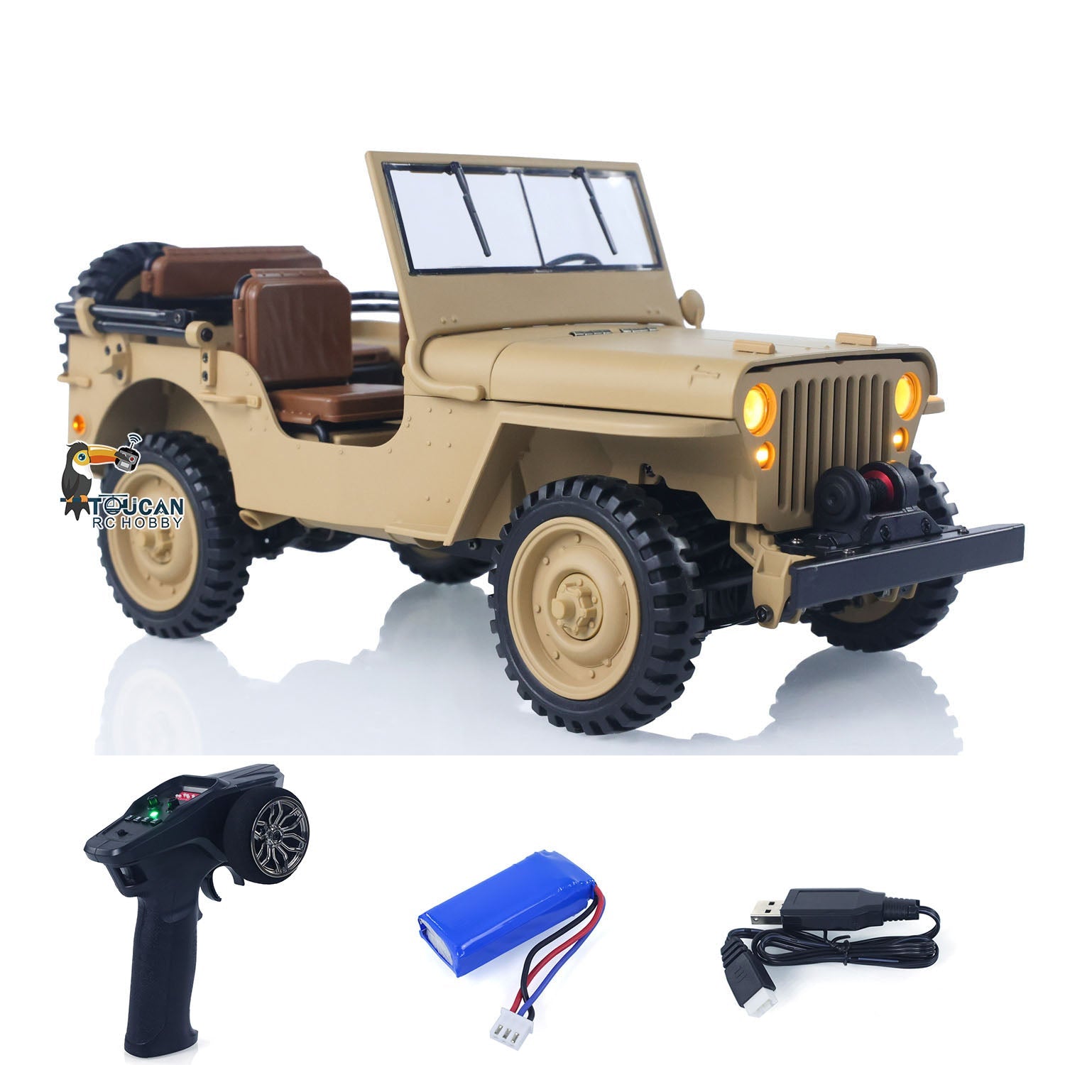 HG 1/14 4x4 Electric Military Truck HG4 58 Convertible Off Road
