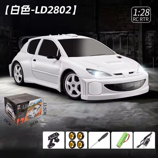 US Stock LDRC 1/28 LD2802 4WD 2.4GHz Remote Control Drift Car ESC Servo RC Racing Vehicle Motor Protection Full Nylon Frame RTR Model Toy