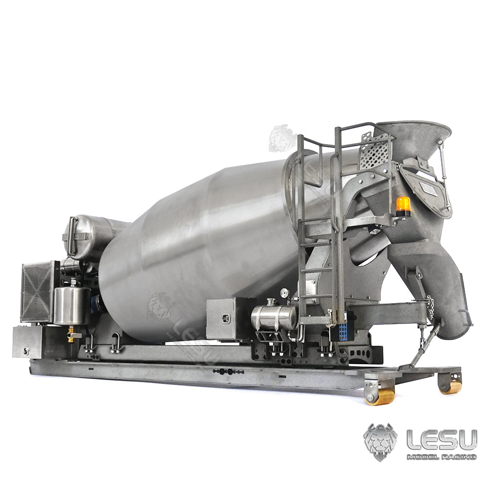 LESU 1/14 Metal DIY Upgraded Part Side Bumper Vacuum Tank Waste Bin Concrete Mixer for Tamiya Roll-off RC Dumper Vehicle Wood Trailer Rack