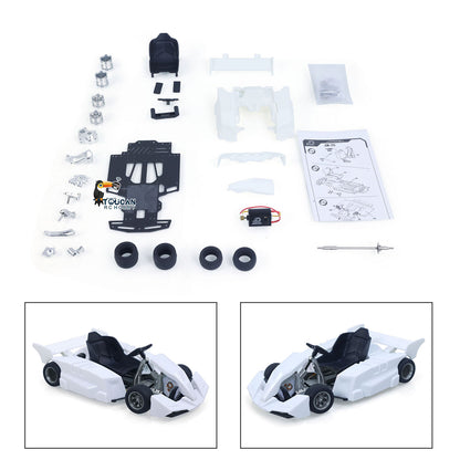 JDM 298B 1/10 Plastic RC Go-Kart DIY Model Radio Controlled Electric Racing Vehicle Unlimited Retrofit for Advanced Player