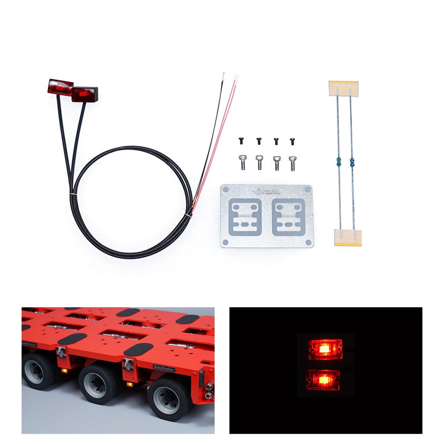 2.2V-3V LED Warning Light Plastic Marker Lamp for DIY TAMIYA 1/14 RC Tractor Truck Model Trailer Dumper Road Rescue Vehicle Car