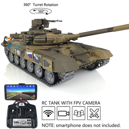 TOUCAN RC HOBBY Henglong 1/16 TK7.0 Profession 3938 Russian T90 RTR RC Tank FPV 360 Degrees Turret IR BB Smoke Metal Sprockets Idlers Road Wheels