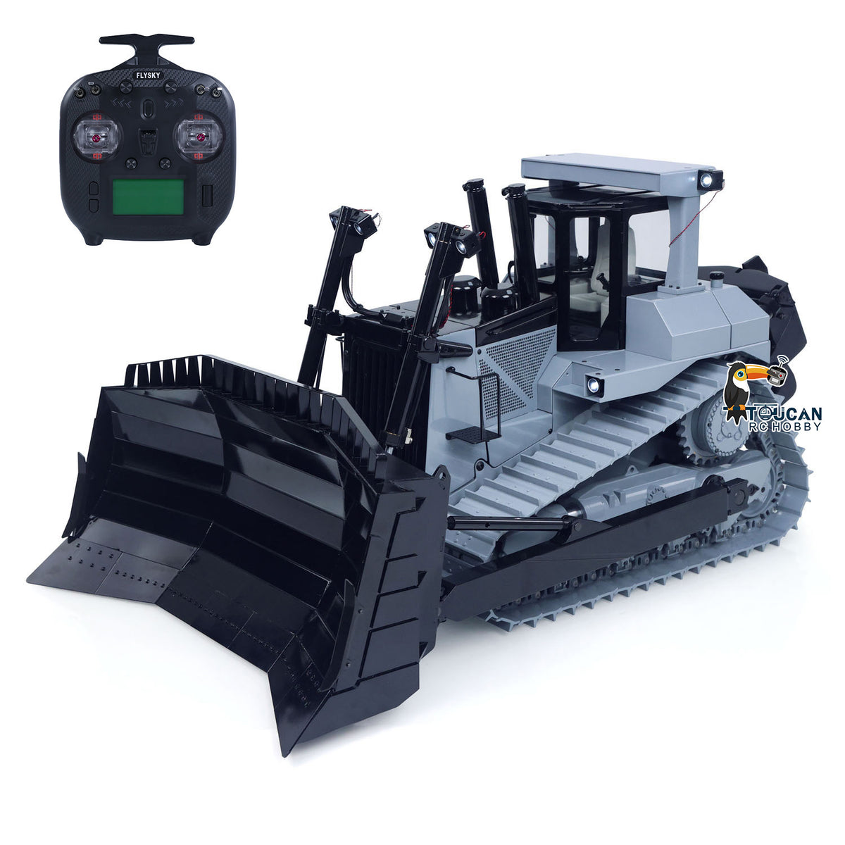 TOUCAN RC HOBBY JDModel JDM-98 Ultra 1/14 Metal Hydraulic 4CH Valves Remote Control Bulldozer DXR2 Flysky ST8 Radio Sound System Light Pump ESC Motor