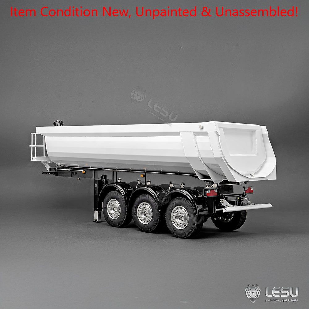 LESU A0069 1/14 Metal RC Trailer with Electric Legs Taillight Clearance Lamp for RC Tractor Truck Construction Vehicle Enthusiast