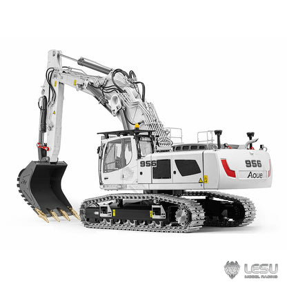 LESU LR956 1/14 Metal RC Excavator B0040 3-arm Hydraulic Digger Brushless Motor Lighting System Dual-Pump Electronic Display Screen for Hobbyists