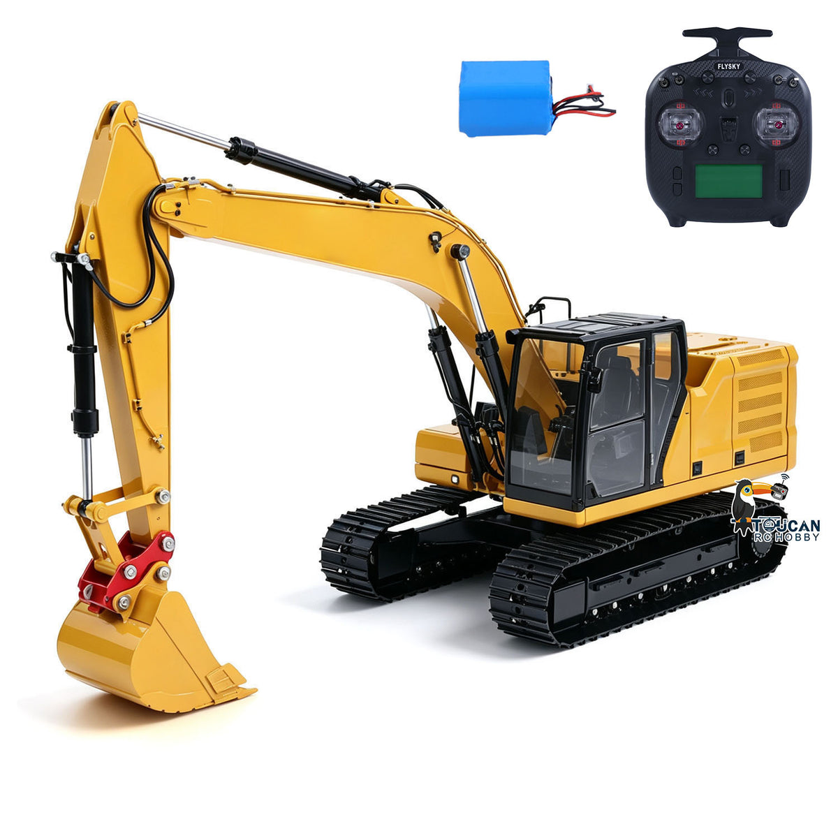 TOUCAN RC HOBBY Metal 1/14 Remote Control Hydraulic Excavator 320 3Ways Valve RC Digger Engineering Vehicle ST8 Radio Lights Battery RTR Model
