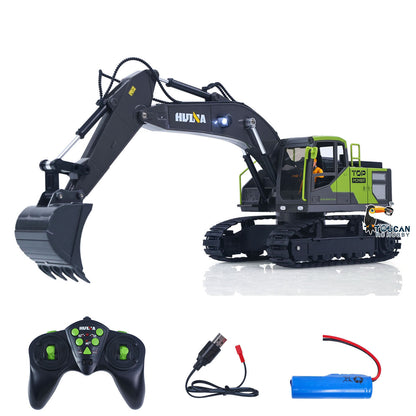 RTR HUINA 1/18 Electric RC Excavator 1661 Remote Control Digger Finished Model Battery Light Effects Metal Bucket No Sound