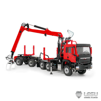 TOUCAN RC HOBBY LESU Z0073 1/14 RC Logging Truck Timber Transport Vehicle with Hydraulic Crane 6x6 Metal Chassis 8CH Valves 3Speed Gearbox Light Sound