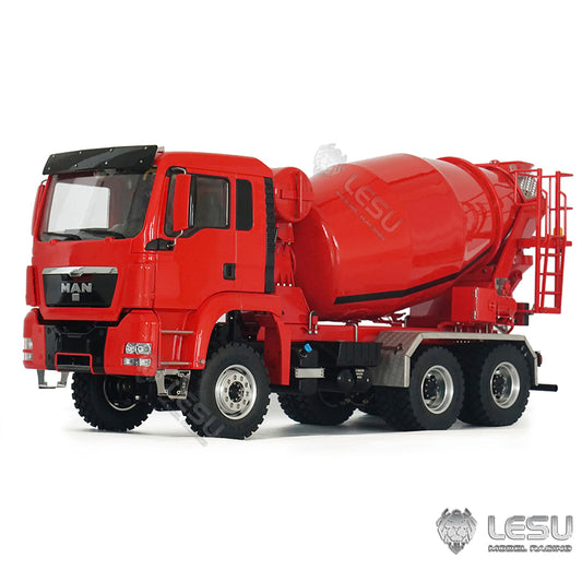 LESU 6x6 Metal 1/14 RC Mixer Truck for Remote Controlled Unpainted Agitating Lorry Concrete Car Model Motor Servo Sound Lights