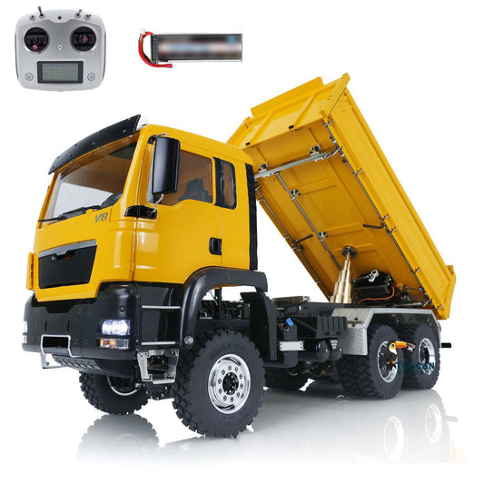 LESU 1/14 TGS 3-way 6*6 RC Dumper Hydraulic Radio Controlled Truck Bucket Chassis Lights Sound Servo ESC Motor Model