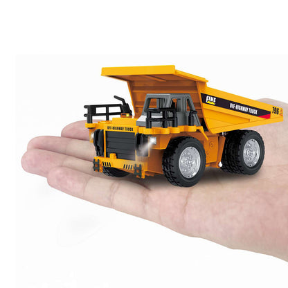 HG4-431 1:64 Electric RC Dump Truck Ready to Run LED Light Sound Effects Remote Control Construction Vehicle Model Tipper