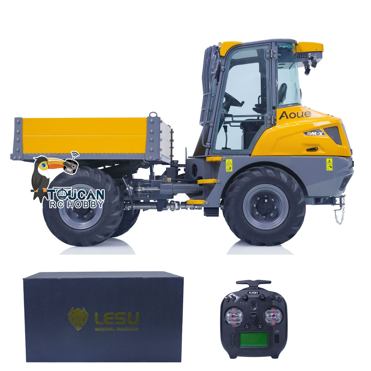 LESU 6MDX-B 1/14 Metal Hydraulic 4x4 RC Dump Truck with Differential Lock Axles Sound Light System for Engineering Vehicle Enthusiast