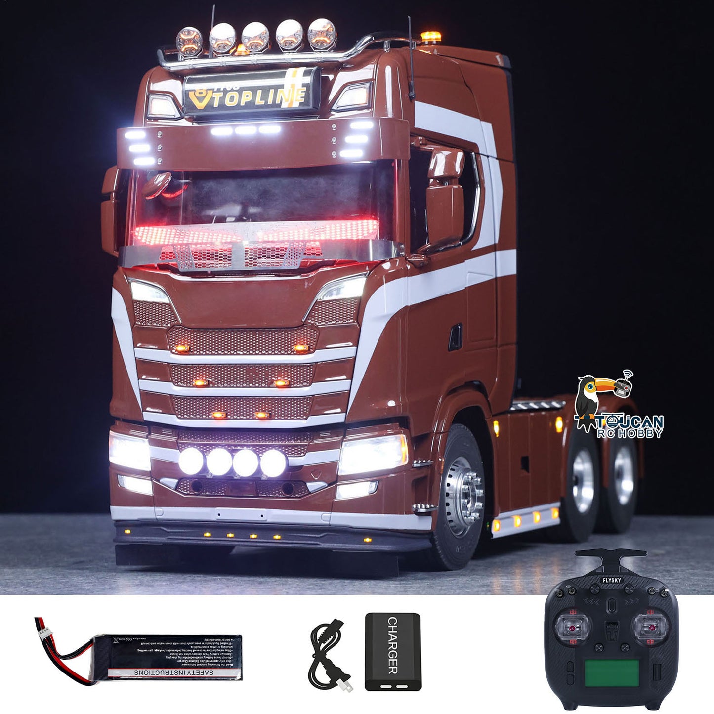 TOUCAN 1/14 Remote Control Tractor Truck 770S 3Speed 6x2 Metal Chassis Axle Lock RC Lorry Vehicle Flysky ST8 Radio RTR Model