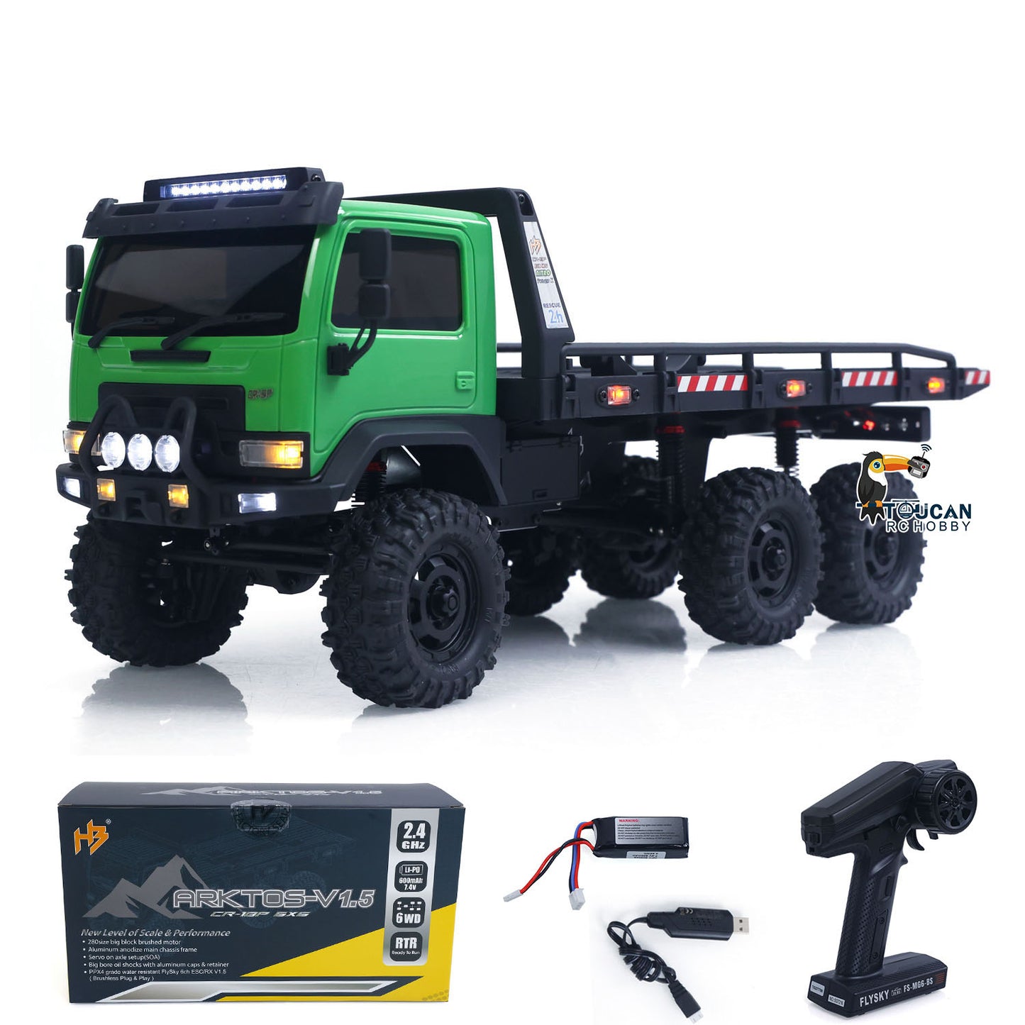 Fast Free Shipping for EU 1/18 Remote Control Flatbed Truck 6*6 Electric RC Off Road Vehicle Model Metal Chassis Gear Light System Flysky Radio No Sounds