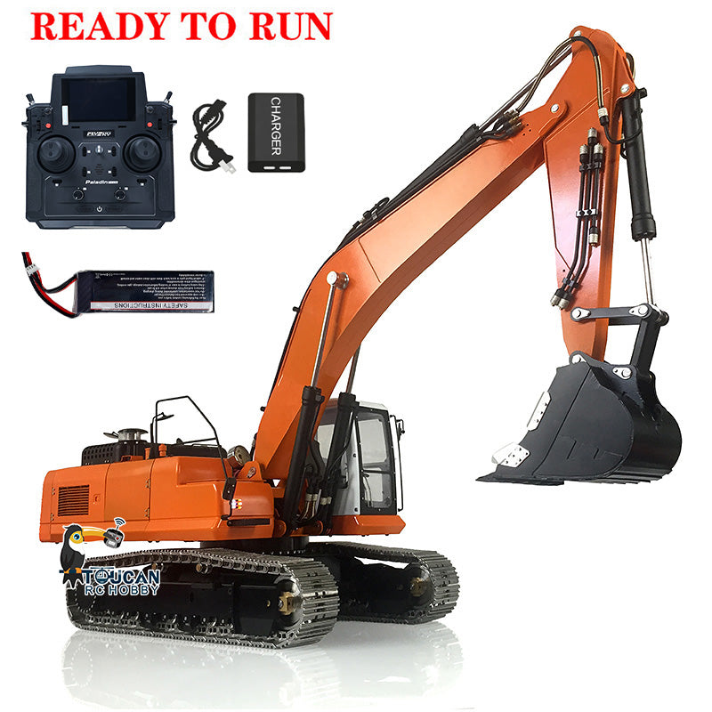 TOUCAN RC HOBBY LESU PC360 1/14 Metal RC Excavator B0002 RTR Steel Alloy Hydraulic Digger Model 8MPa Oil Pump System Lighting FlySky PL18EV Lite Controller for Hobby Collectors