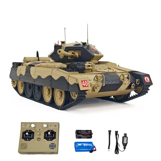 US Stock 1/16 2.4G RC Military Tank CoolBank Crusader MK III Wireless Control Battle Tank Model 360 Degrees Turret Rotary Smoke Sound Lights RTR