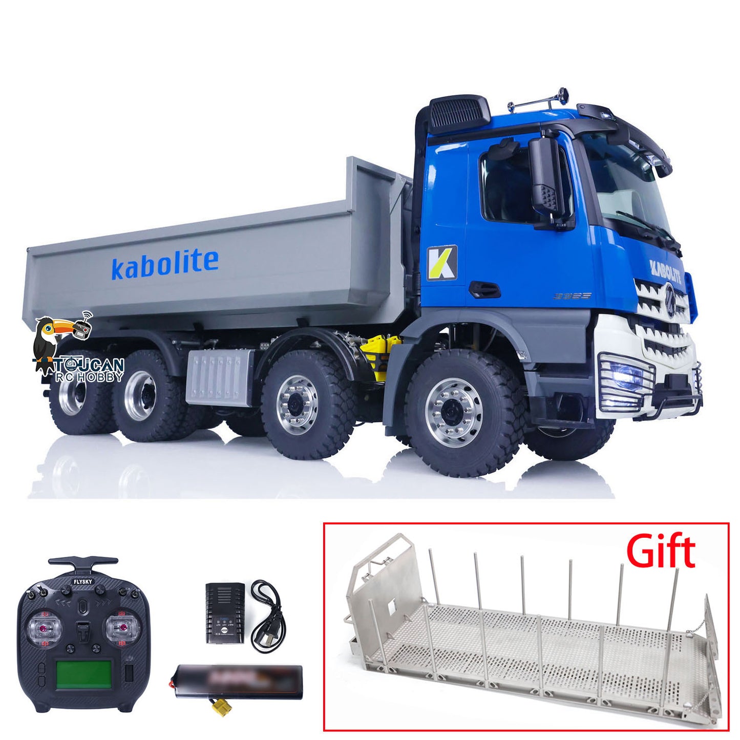 Kabolite 1/14 8X8 RC Hydraulic Equipment Radio Controlled Dumper Truck K3365 Metal RTR Tipper Cars Hobby Models