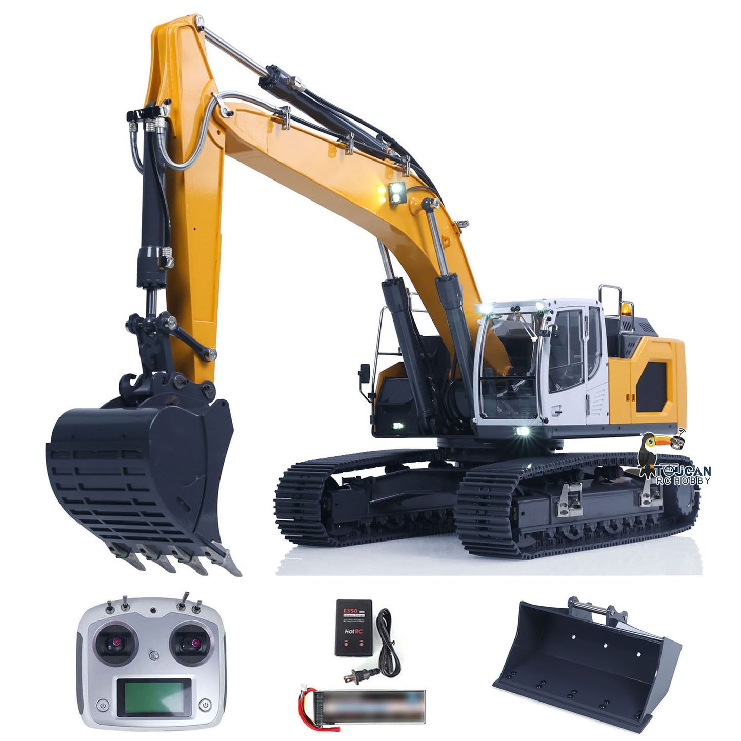 1/14 Hydraulic RC Excavator L945 Metal RTR Construction Vehicles Radio Controlled Toys Remote Control Trucks Models Transmitter Battery