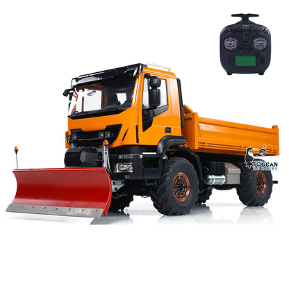 4*4 1/14 Metal RC Hydraulic Dumper Trucks Snow Shovel Remote Control Tipper Cars Special Version FlySky ST8 Sound Light LED
