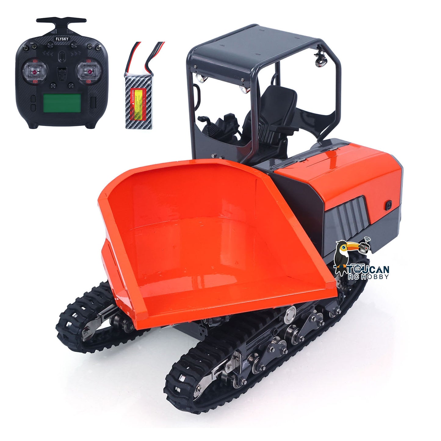 In Stock Metal LESU 1/14 RC Dump Truck KC300HR-5 Hydraulic Remote Control Tracked Tipper Car Model 180 Degree Rotation Openable Door Lights