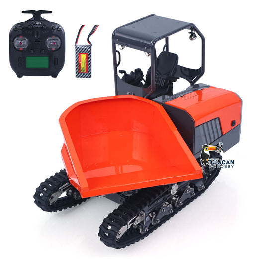 In Stock Metal LESU 1/14 RC Dump Truck KC300HR-5 Hydraulic Remote Control Tracked Tipper Car Model 180 Degree Rotation Openable Door Lights