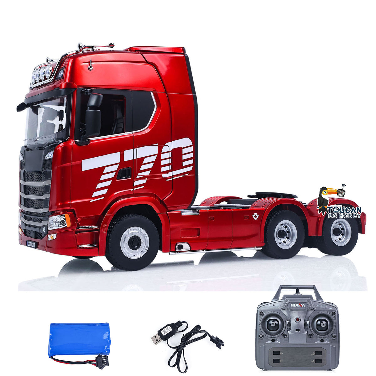 TOUCAN RC HOBBY US Stock 6*4 HUINA 1501PRO 1/18 RC Tractor Truck RTR Plastic Radio Controlled Construction Vehicle Light Sound Unit Assembled Finished Model