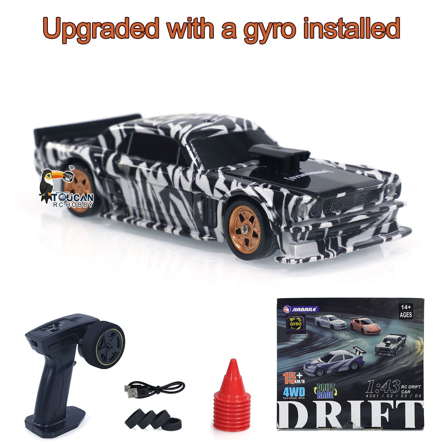 US Stock 1/43 Scale RC Drift Race Car Gyro 4WD Ready to Go Mini Car Toy High Speed Model Remote Control Vehicle Toy