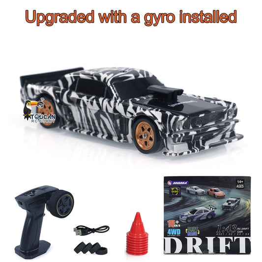 US Stock 1/43 Scale RC Drift Race Car Gyro 4WD Ready to Go Mini Car Toy High Speed Model Remote Control Vehicle Toy
